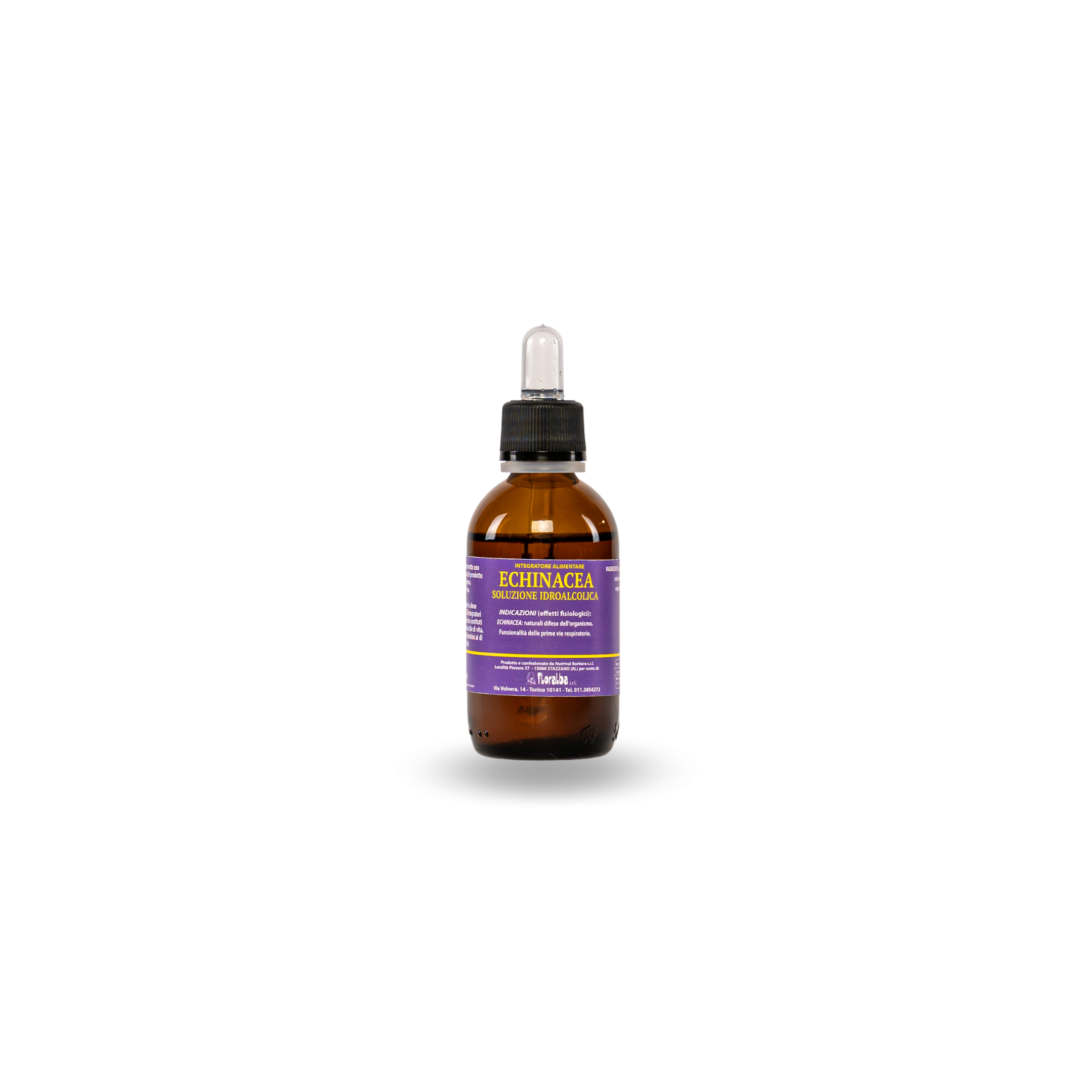 echinacea Ingredienti e (tra parentesi) loro dose giornaliera: Indicazioni fisiologiche (claims): Naturali difese dell’organismo, funzionlità delle prime vie respiratorie Modo d'uso: Per un corretto consumo alimentare diluire 30-50 gocce di prodotto in acqua 2 volte al giorno. Agitare prima dell’uso