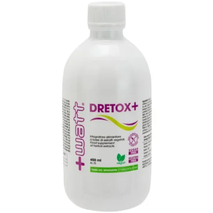 Azione drenante e depurativa naturale Favorisci il drenaggio dei liquidi e la depurazione del tuo organismo con una miscela naturale efficace e gustosa. Gonfiore, pesantezza e sensazione di ristagno di liquidi sono segnali che il corpo ha bisogno di supporto. Dretox+ è un integratore alimentare liquido formulato per favorire il drenaggio dei liquidi corporei e sostenere le naturali funzioni depurative dell’organismo. Grazie al suo gradevole gusto agrumato, Dretox+ si integra facilmente nella tua routine quotidiana, aiutandoti a ritrovare una sensazione di leggerezza e benessere generale. Ingredienti & Qualità  Dretox+ combina estratti glicerici e secchi, scelti per la loro efficacia e naturalità. Complesso drenante: La sinergia di betulla, pilosella ed equiseto fornisce un supporto mirato per l’eliminazione dei liquidi in eccesso. Supporto digestivo: L’azione del tarassaco contribuisce a mantenere l’equilibrio digestivo e metabolico. Formato concentrato: Flacone liquido da 450 ml, senza glutine e senza zuccheri aggiunti, con ingredienti di origine naturale. Modo d'so: Diluire 50 ml di prodotto (2,5 misurini) in 1 litro d’acqua e bere durante l’arco della giornata. Agitare prima dell’uso. Ingredienti: acqua, agente di carica: sorbitolo; equiseto (Equisetum arvense, e.f. da erba), pilosella (Hieracium pilosella, e. glicerico da erba), betulla (Betula pendula Roth, e. glicerico da foglia), tarassaco (Taraxacum officinale G.H. Weber ex Wiggers, e.f. da radice), correttore d’acidità: acido citrico; ananas (Ananas comosus (L.), e.f. da stipiti), aromi, addensante: gomma di xantano, conservante: potassio sorbato.