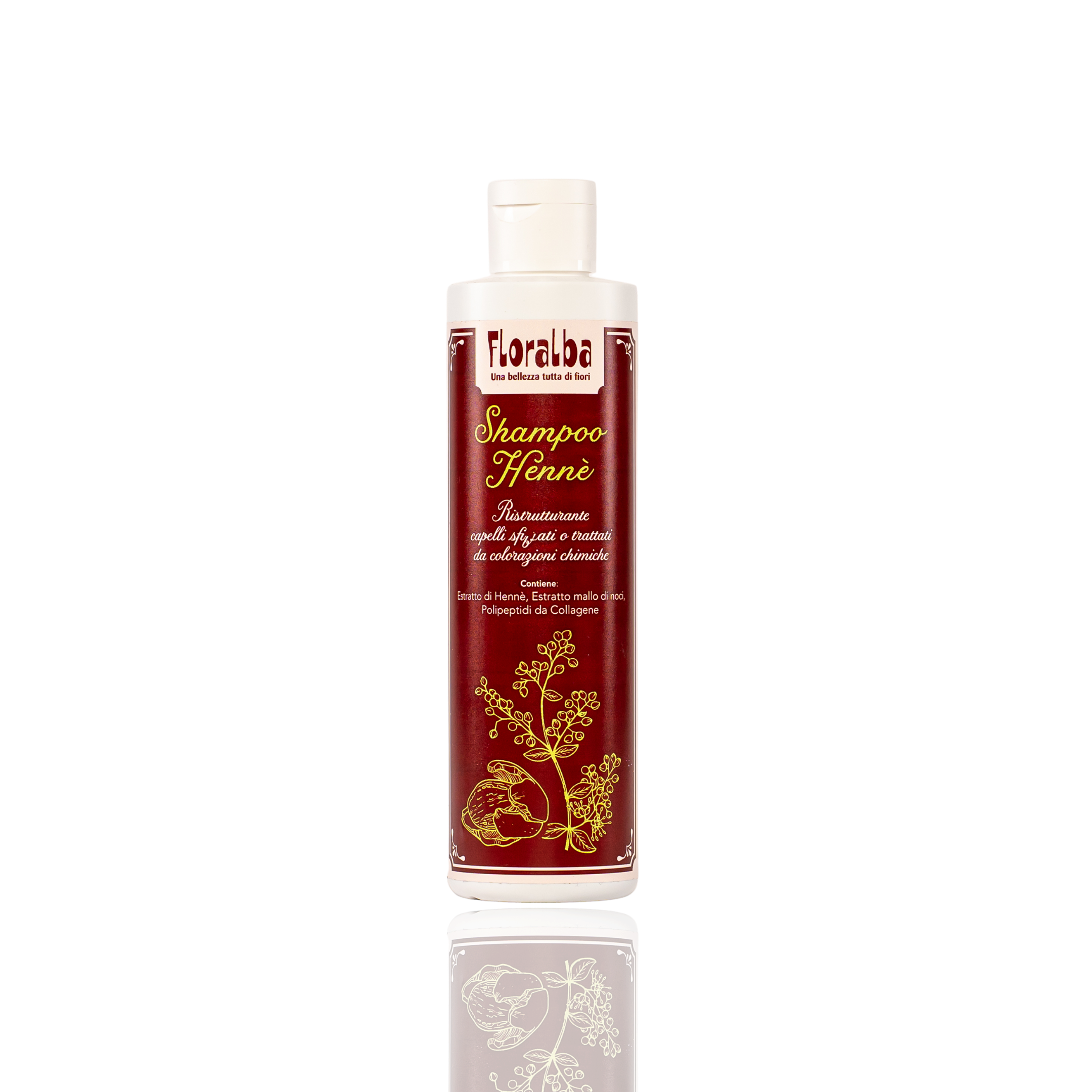 shampoo henne Ingredienti e (tra parentesi) loro dose giornaliera: AQUA, SODIUM COCETH SULFATE, GLYCERIN, COCAMIDE DEA, LAWSONIA INERMIS FLOWER/FRUIT/LEAF EXTRACT, JUGLANS REGIA SHELL EXTRACT, HYDROLYZED COLLAGEN, LAURAMYDOPROPYL BETAINE, HETHYLHEXYLGLYCERIN, SODIUM PHYTATE, POTASSIUM SORBATE, PARFUM, HEXYL CINNAMAL, CITRONELLOL, GERANIOL BENZYL SALICYLATE, CITRAL, LINALOOL. Indicazioni fisiologiche (claims): Ristrutturante per capelli sfibrati e trattati da colorazioni chimiche Modo d'uso: Versare una dose di prodotto sui capelli bagnati. Massaggiare delicatamente la cute e sciacquare abbondantemente