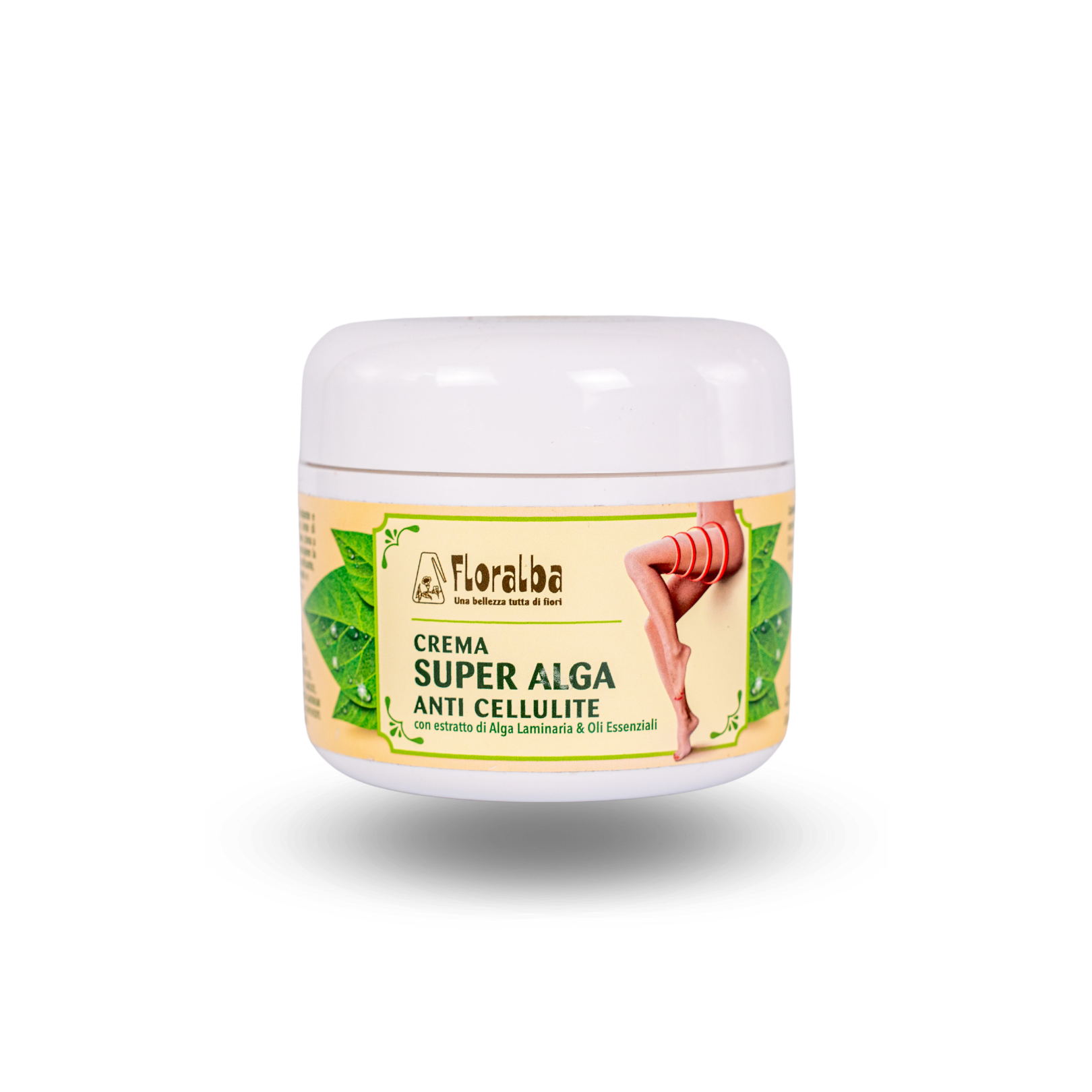 crema- super alga Ingredienti: AQUA, CETEARYLALCOHOL, GLYCERIN, PRUNS AMYGDALUS DULCIS OIL, TRITICUM VULGARE GERM OIL, LAMINARIA DIGITATA EXTRACT, DECYLCOCOATE, MELALEUCA ALTERNIFOLIA OIL EUCALYPTUS GLOBULUS OIL, LIMONENE, LAVANDULA ANGUSTIFOLIA OIL, DIMETHICONE, HYDROXYETHYLCELLULOSE,TOCOPHERYLACETATE, LINALOOL, SODIUM LAURYL SULFATE, SODIUM CETEARYL SULFATE, CITRUS MEDICA LIMONUM OIL, POTASSIUM SORBATE, CITRIC ACID, LECITHIN, TOCOPHEROL, HETHYLHEXYL GLYCERIN, SODIUM PHYTATE, ASCORBYL PALMITATE, CITRAL, GERANIOL. Indicazioni fisiologiche (claims): Preparata con oli vegetali noti per il benefico effetto idratante e rassodante sull'epidermide. L'estratto di Alga laminaria, fonte di minerali e oligoelementi attivatori del metabolismo cellulare, dona a questa crema un'azione lipolitica ed anticellulitica; A concludere la formula, un concentrato di oli essenziali con effetto tonificante, purificante. Agisce rapidamente sull'epidermide, prevenendo e trattando gli inestetismi da cellulite. L'uso costante e quotidiano rende la pelle tonica ed elastica con effetto immediato. Modo d'uso: Stendere una dose di prodotto e massaggiare bene, con movimenti circolari, fino a completo assorbimento. Per una, maggiore sinergia d'azione provala in associazione al FLUIDO VEGETALE RIDUCENTE dei Laboratori Floralba.